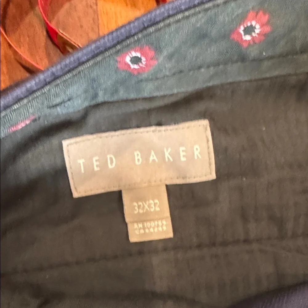 TED BAKER- Men's Navy Chino Pants -‎ Classic Straight Fit 36W x 31